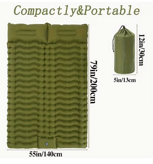 Easy inflatable camping mattress – 2-person
