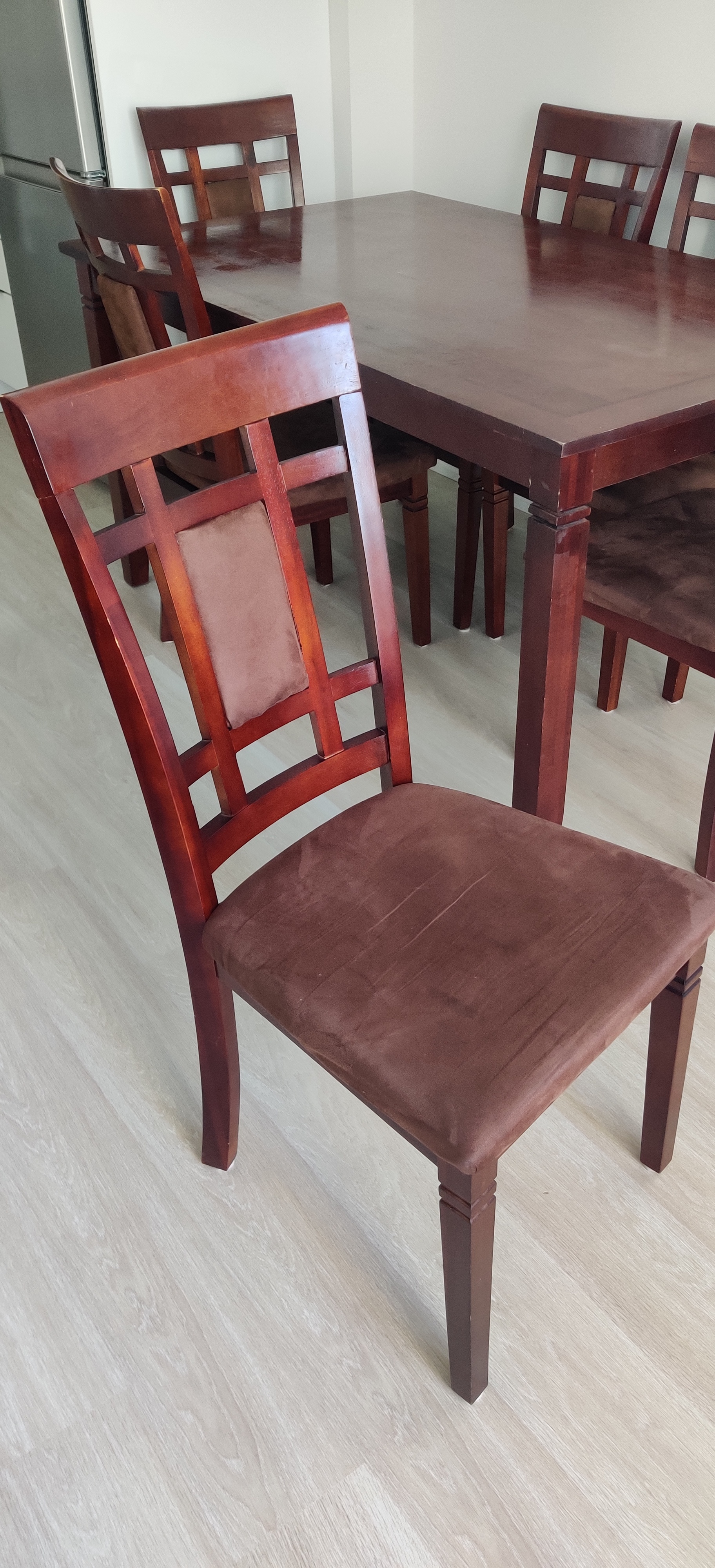 High-End Solid Wood Rectangular Dining Table Set with 6 Chairs - photo 3