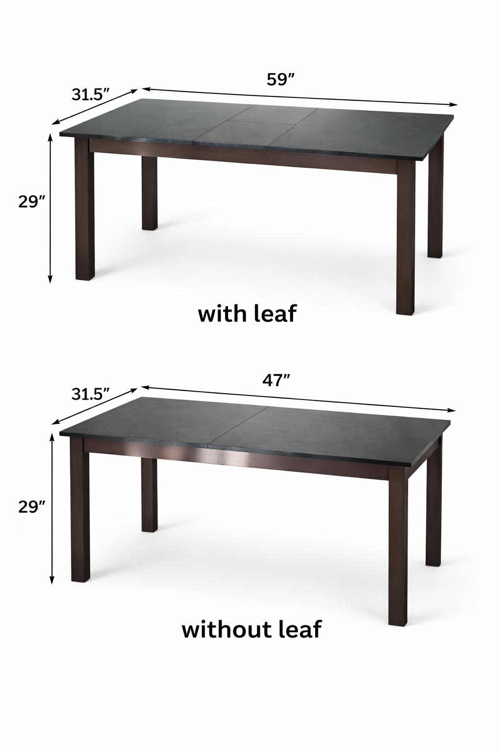 Modern Dining Table – Leaf Included - photo 4