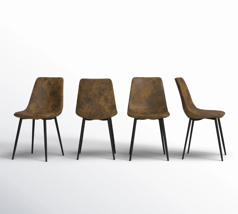 Brown Faux Leather Dining Chairs - Set of 4 - New in box - photo 2