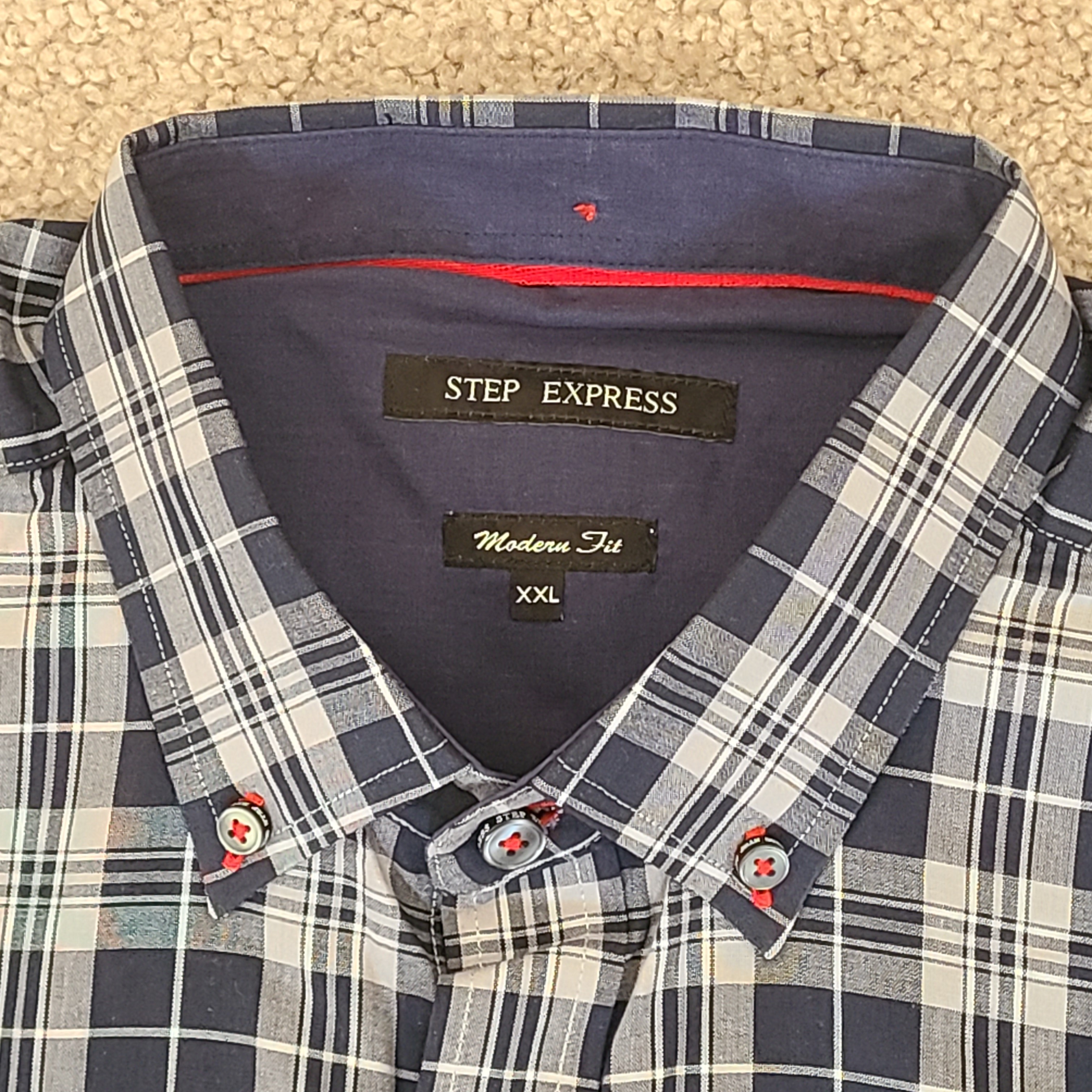 Men's long sleeves shirt - tartan-style plaid, Size XXL - photo 3