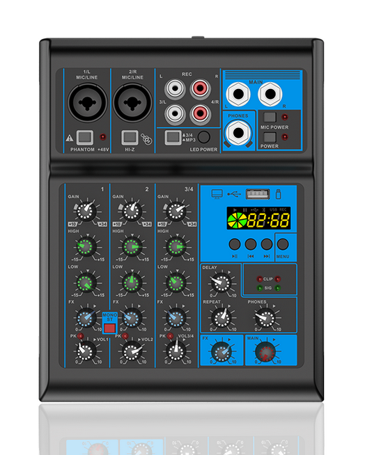 4-Channel Audio Mixer with 2 Cordless Microphones - photo 3