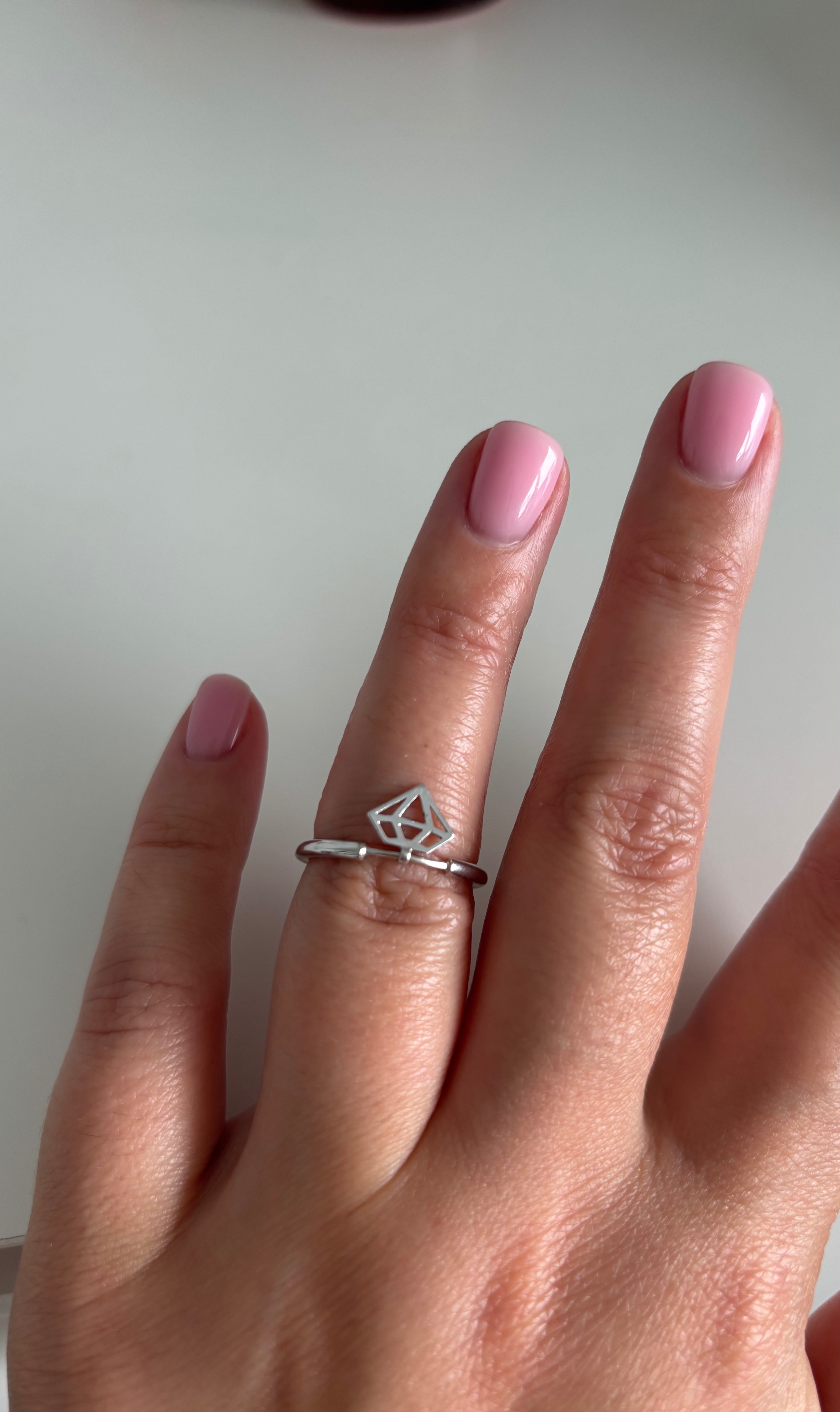 14K Solid White Gold Minimalistic Ring