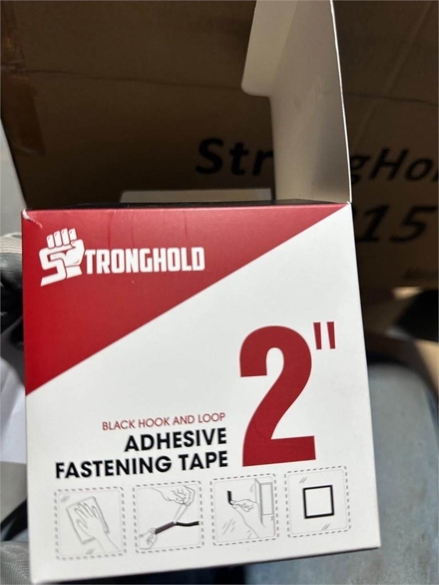 Stronghold 2" Black Hook and Loop Adhesive Tape 2 piece