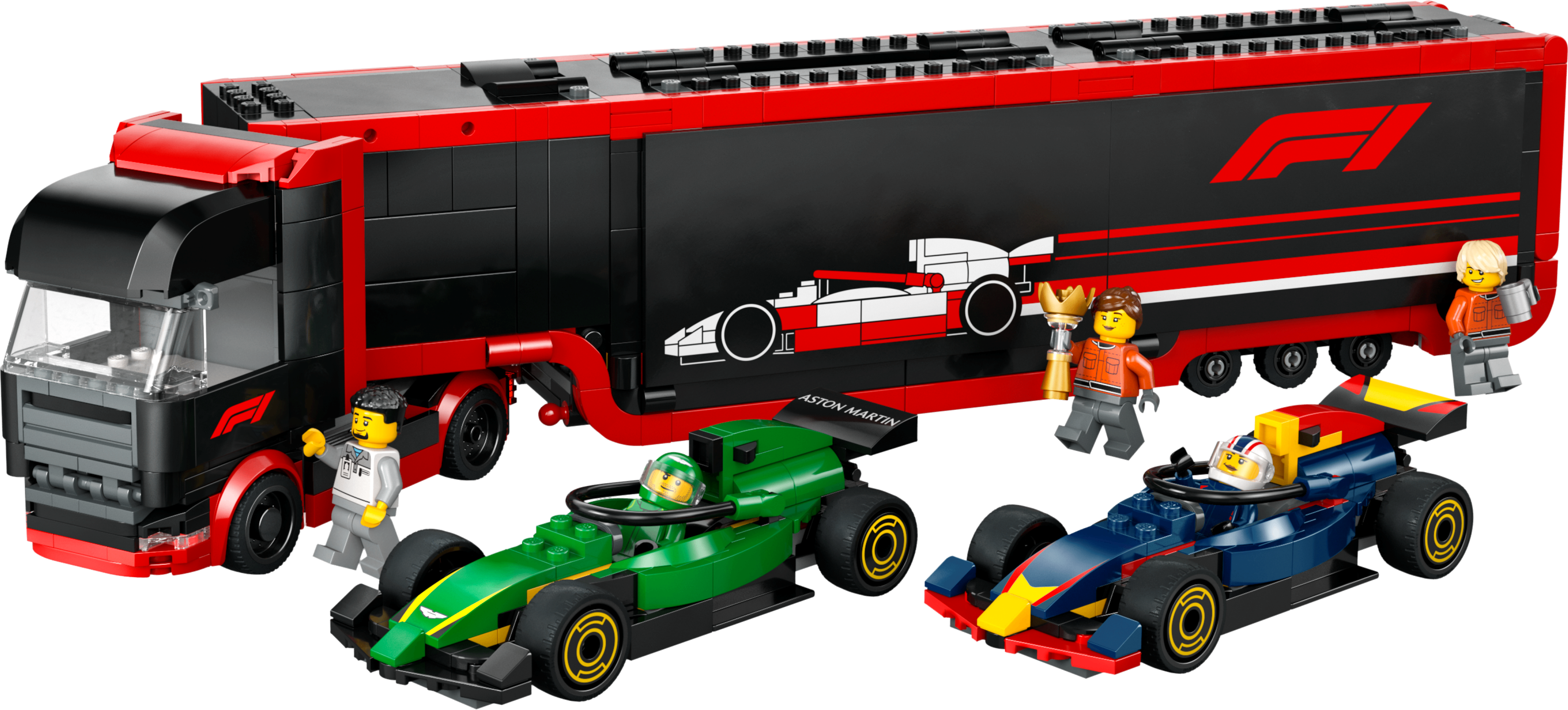 LEGO 60445 – F1 Truck with RB20 & AMR24 F1 Cars