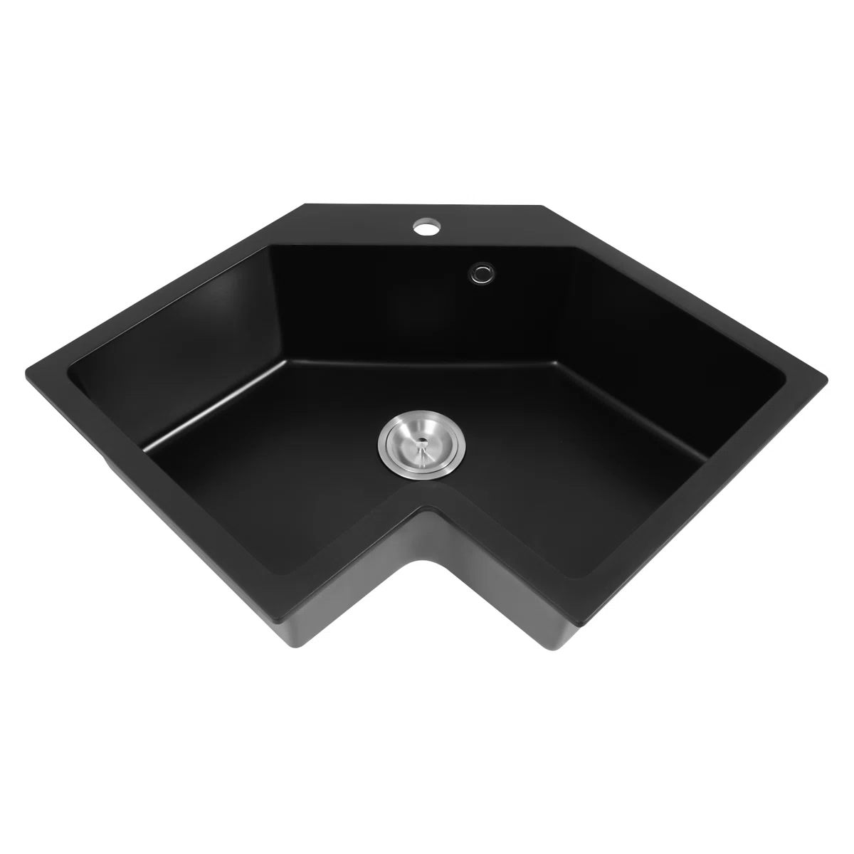 Corner Undermount Kitchen Sink - Black - photo 3