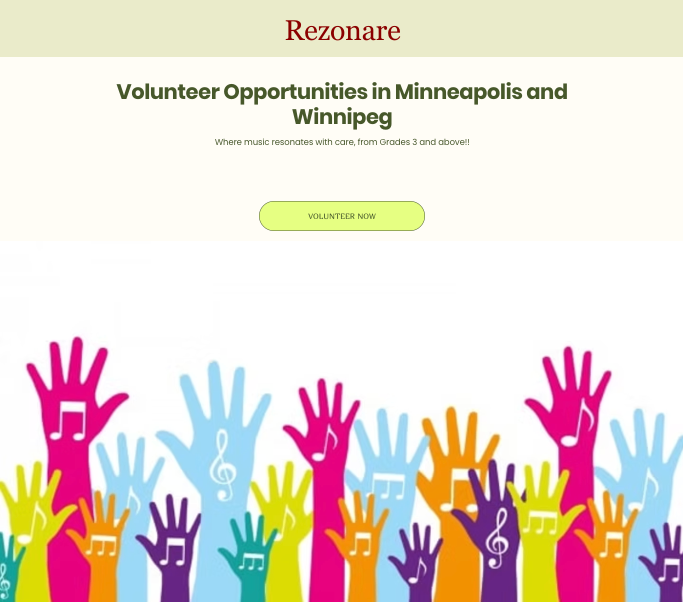 FREE Youth Volunteer Opportunity - Music