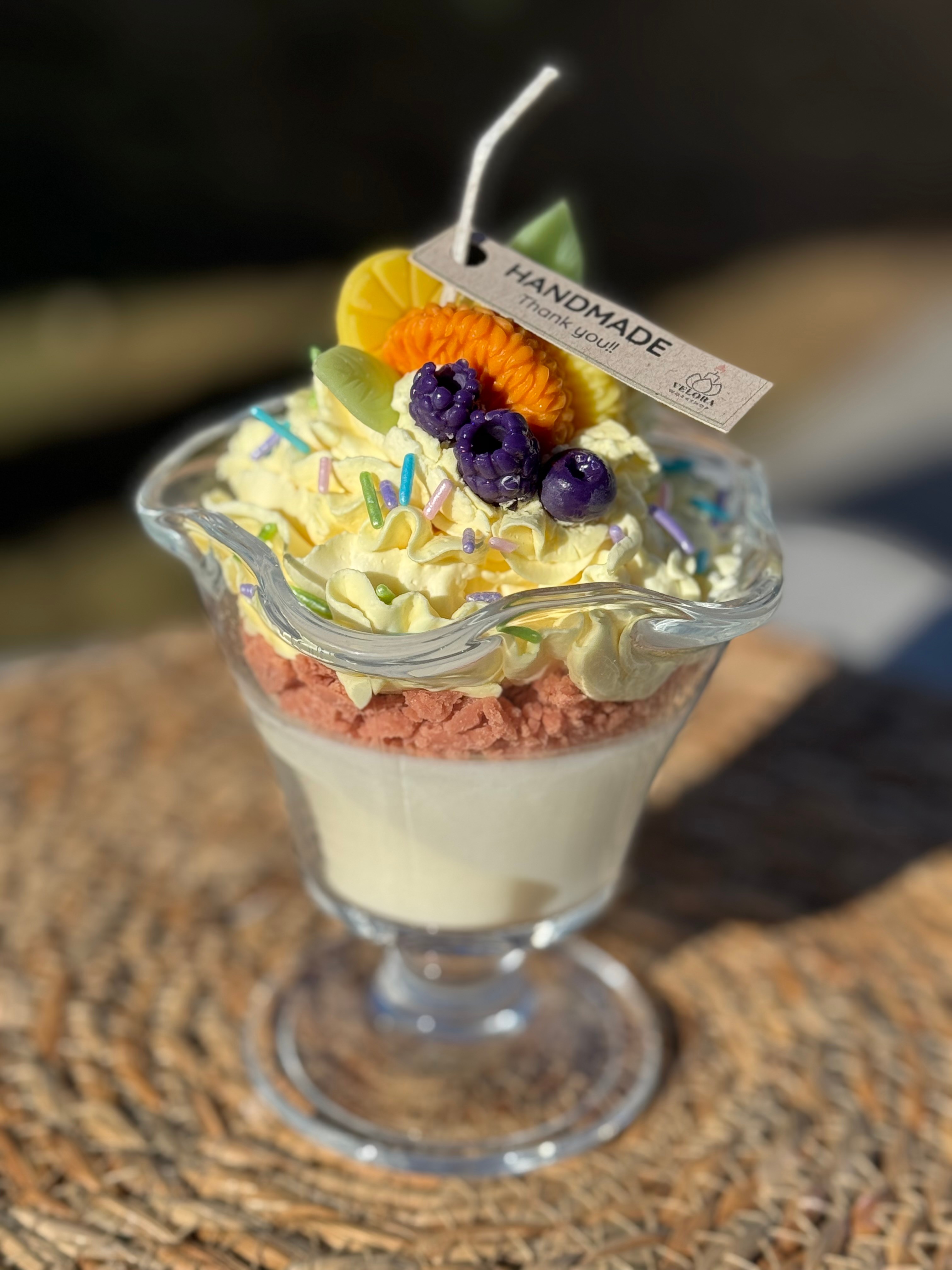 Handmade Dessert Cup Candle – Artisan Decorative Candle - photo 2