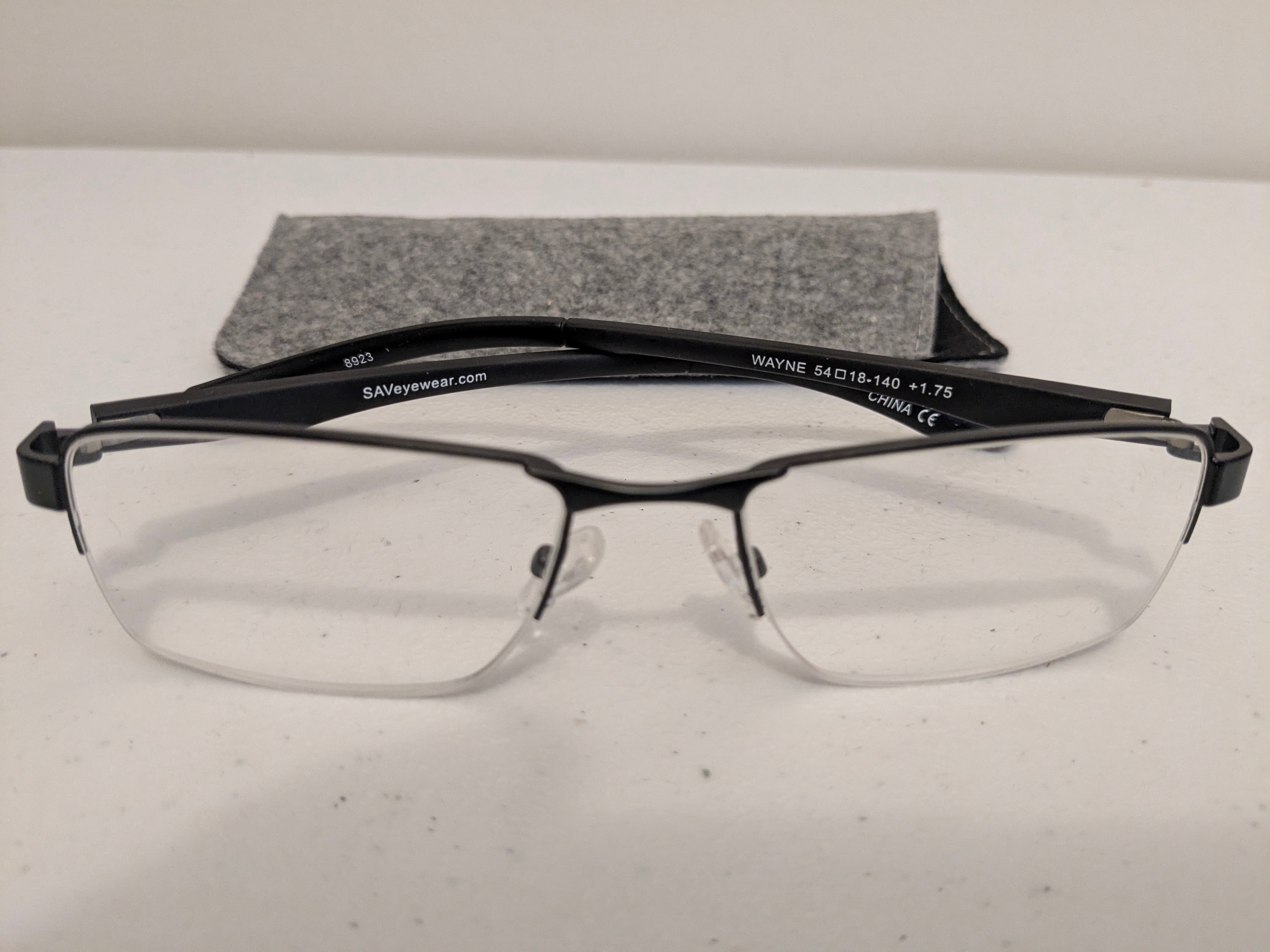 Black Rimless Reading Glasses with Case 1.75 - photo 5