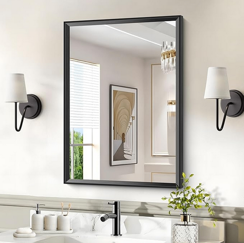 Wall-mounted Mirror - Black Frame (New In Box)