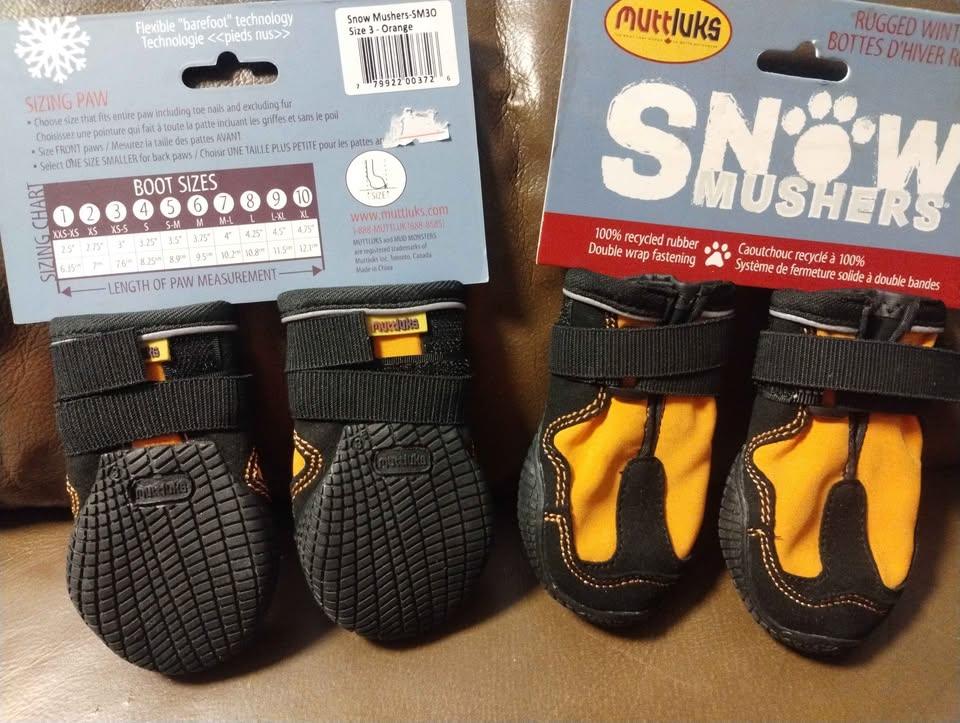 Muttluks Dog Orange/Black Boots 2 Pairs of  Snow Mushers Size 3 - photo 3