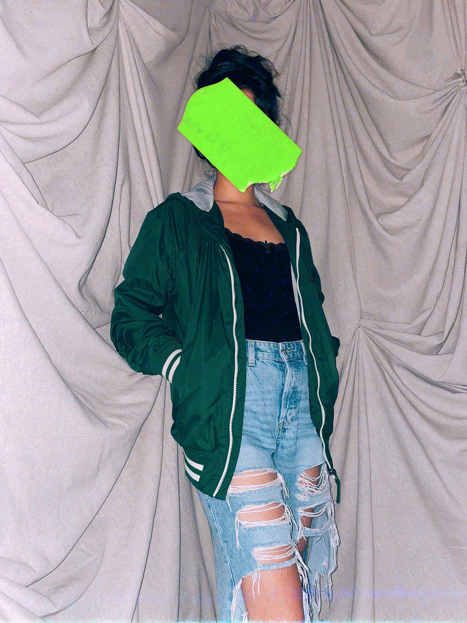 green varsity zip up jacket hoodie - photo 3