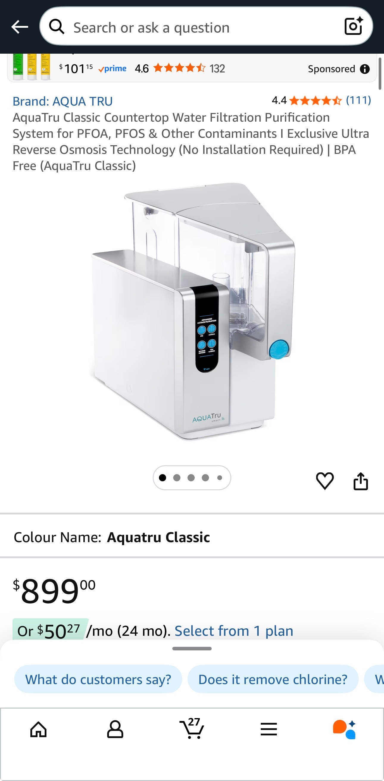Countertop Water Filtration Purification System for PFOA/PFOS/BP