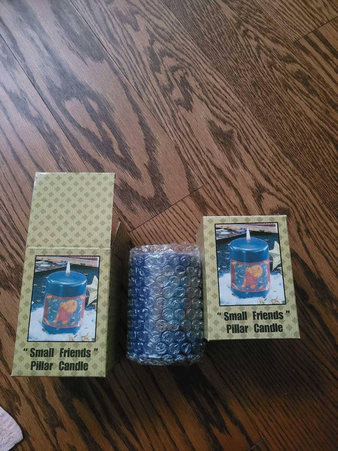 Friends Pillar Candles & Red with Gold Stripes Pillar Candles