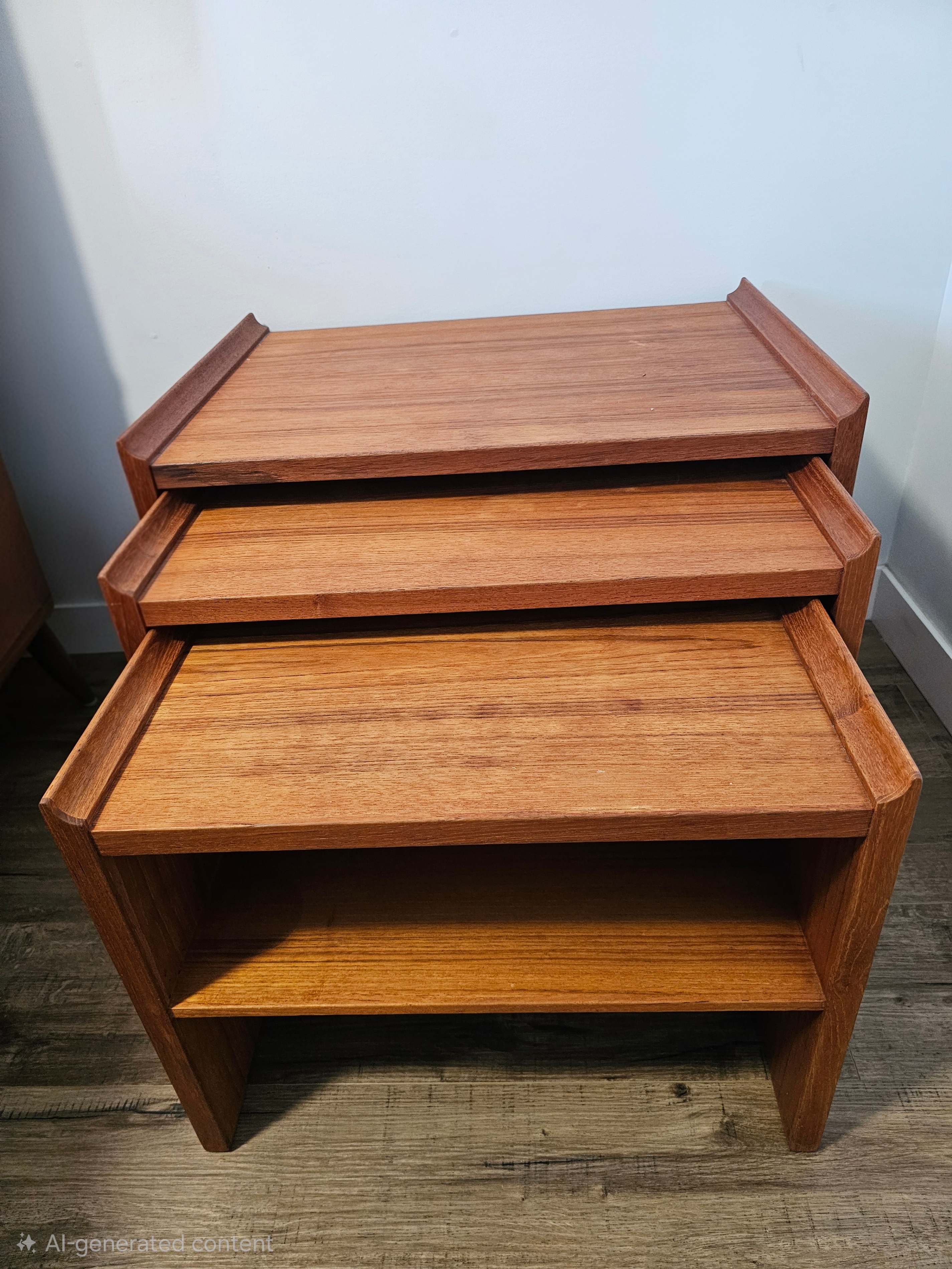 Vintage Teak nesting tables--Have to go tomorrow!