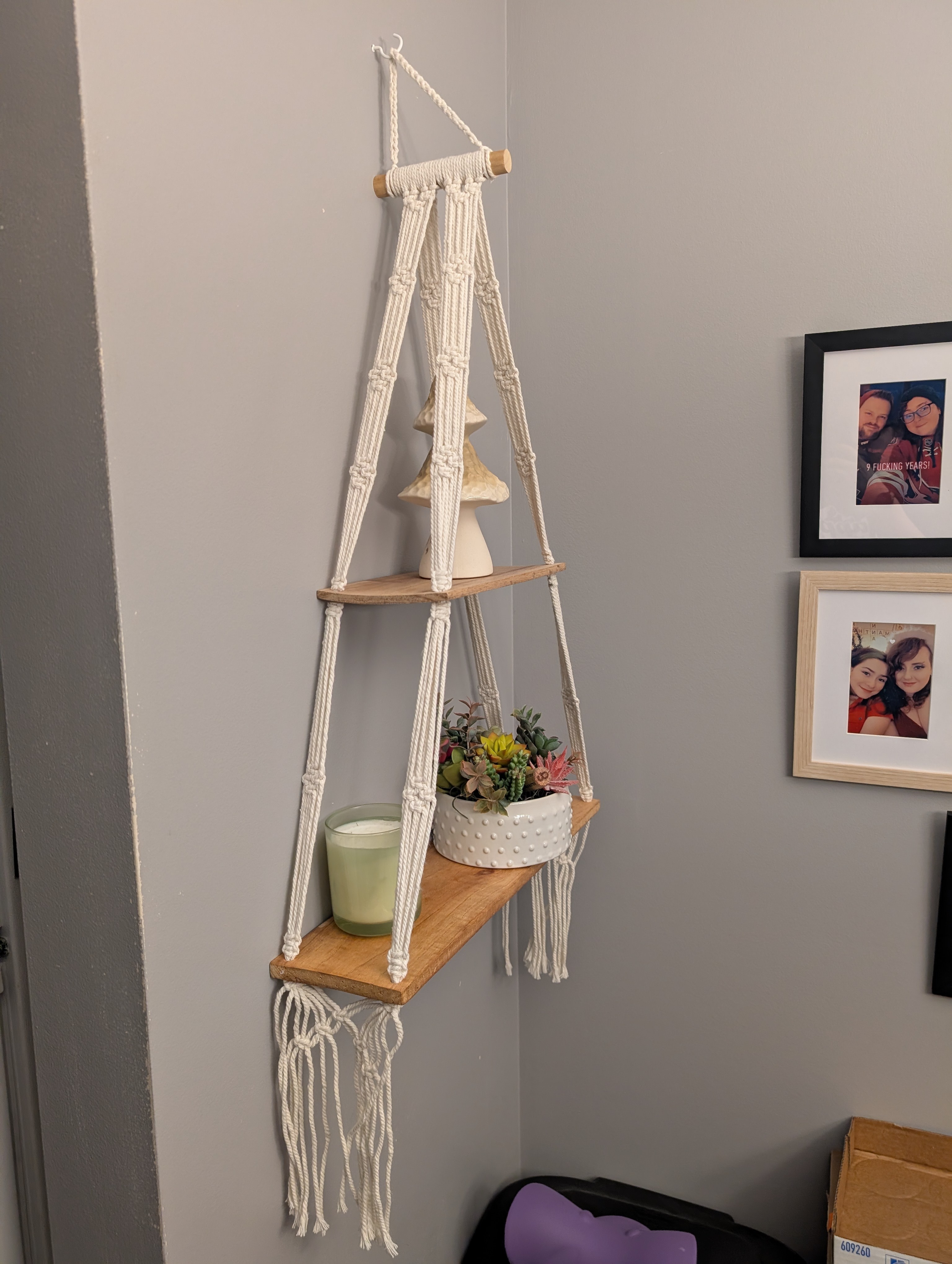 2 matching Macramé shelfs