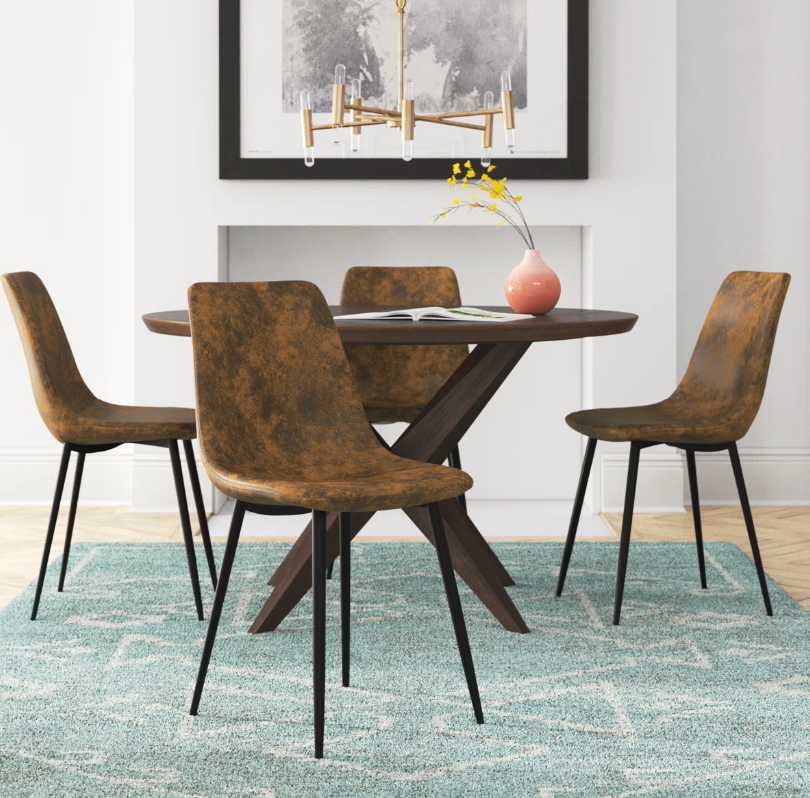 Brown Faux Leather Dining Chairs - Set of 4 - New in box