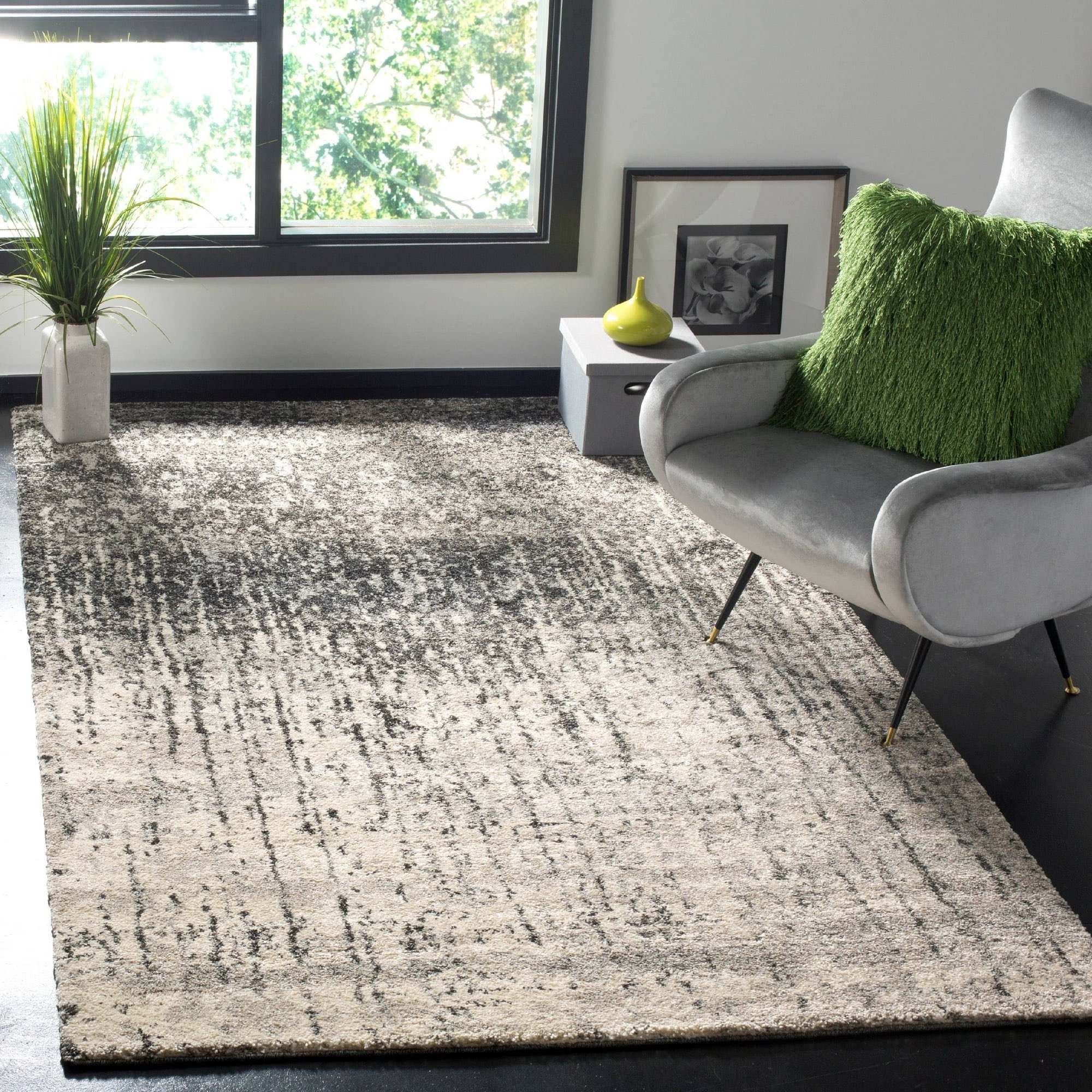 GORGEOUS Savafieh Retro rug - Grey/White