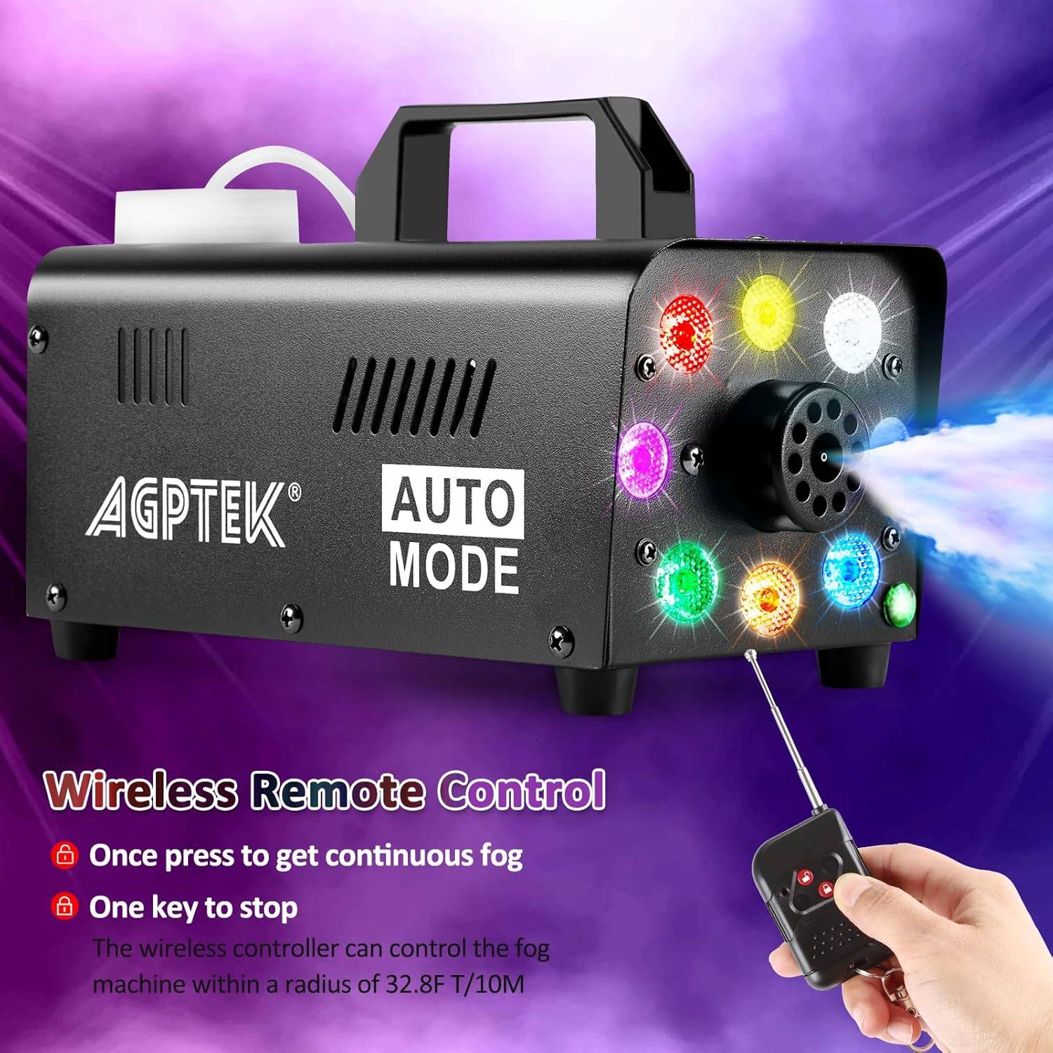 AGPtEK Fog Machine with Remote Control & Colorful LED Light - photo 3
