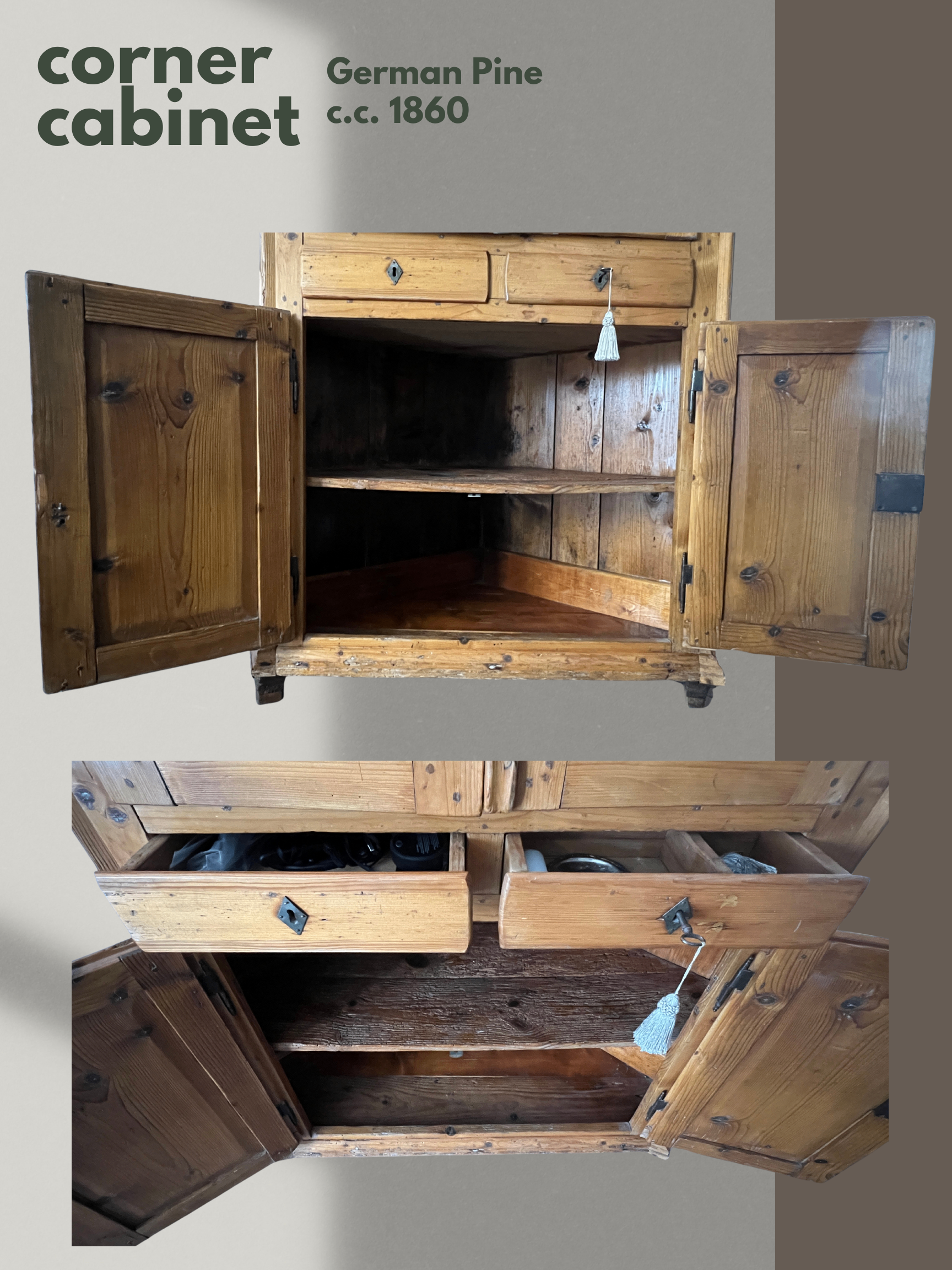 Antique Corner Cabinet - German Pine circa 1860 - photo 4