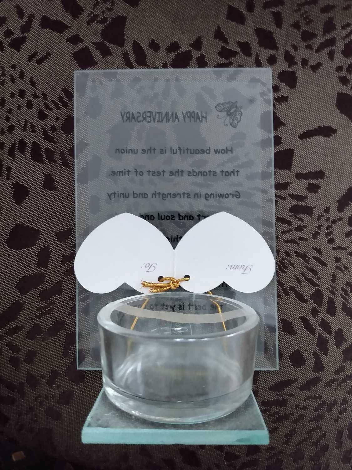 Happy Anniversary Glass Candle Holder - photo 2
