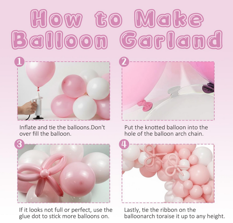 Balloon Garland Arch Kit - Pink Pearl, Sand, and White - photo 3