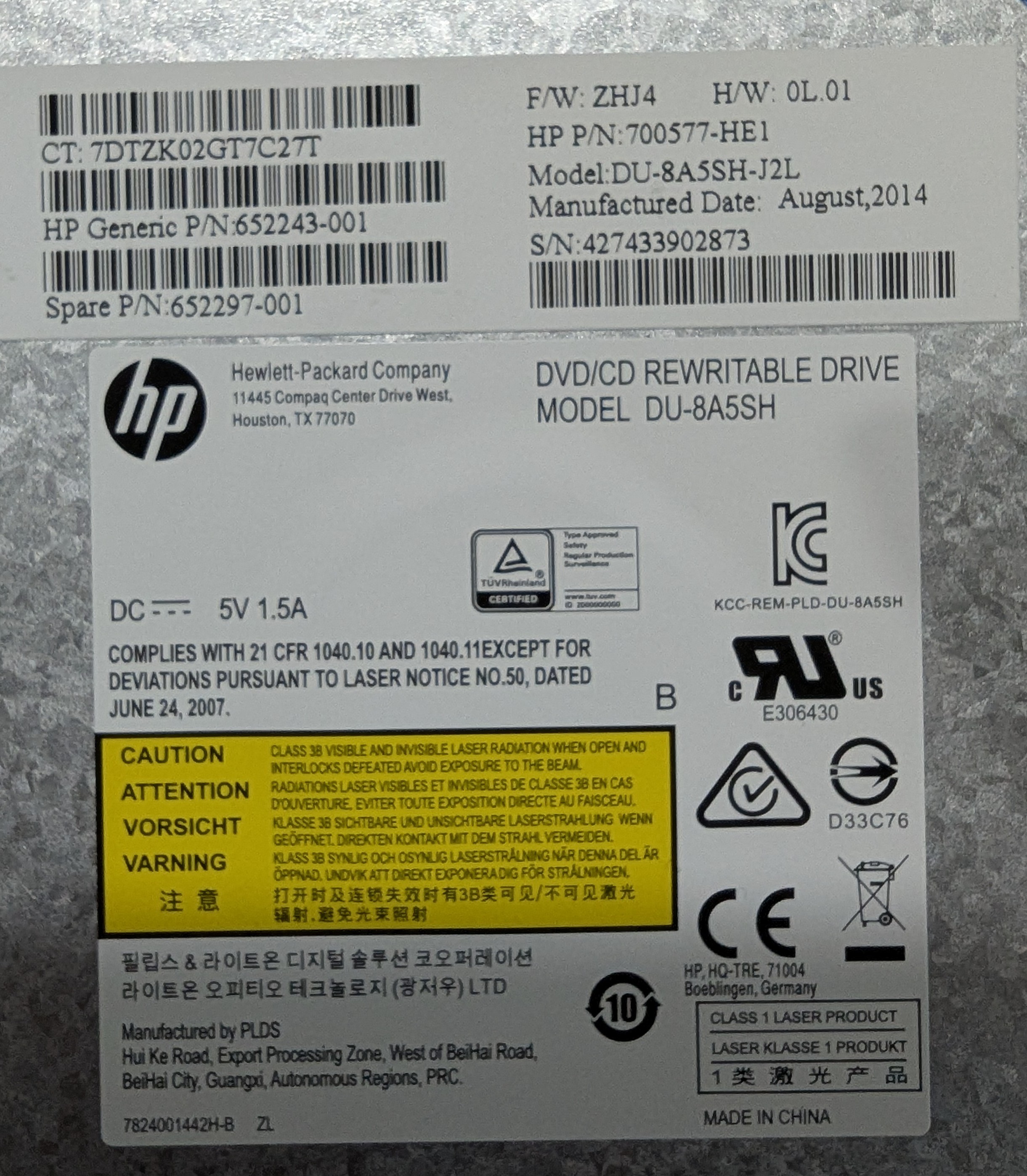 HP DU-8A5SH DVD/CD Rewritable Drive - photo 3