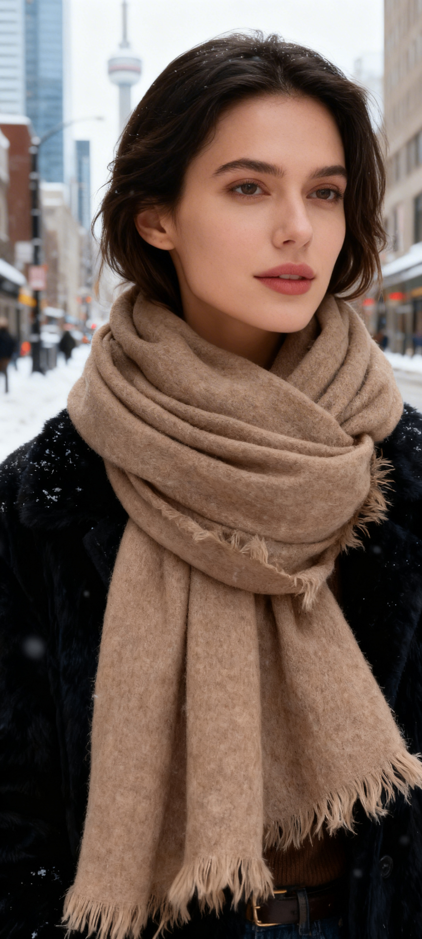 ZARA Light Camel Fringed Scarf | Like New – $5 CAD