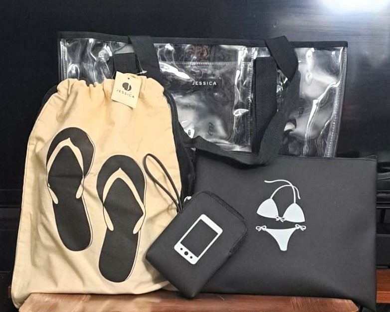 ✨ NEW Jessica 4-Pc Clear Travel Tote Iconic Pouches🥕