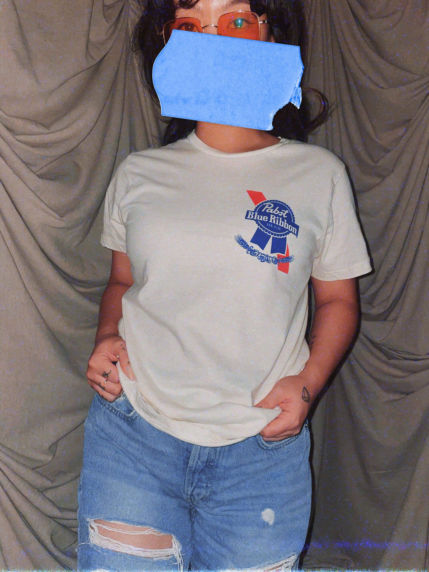 pabst blue ribbon beer graphic tshirt white - photo 3