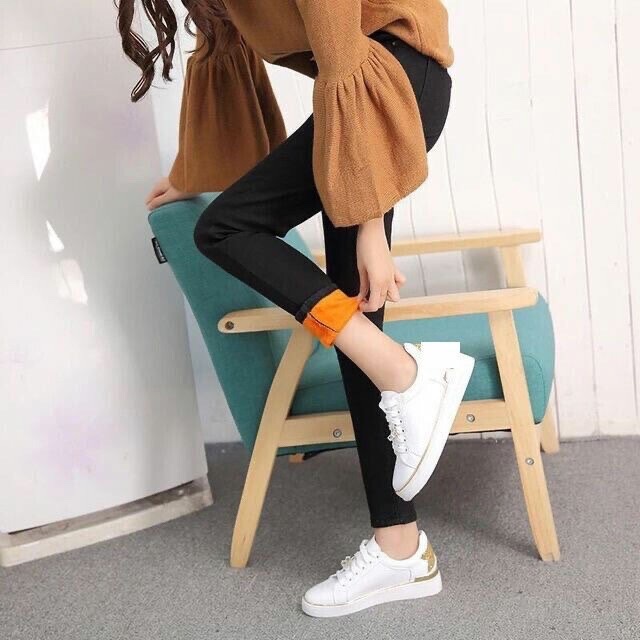 🏆 XS/S 0/2 Fleece Lined Stretch Skinny Pants Winter Mid Waist