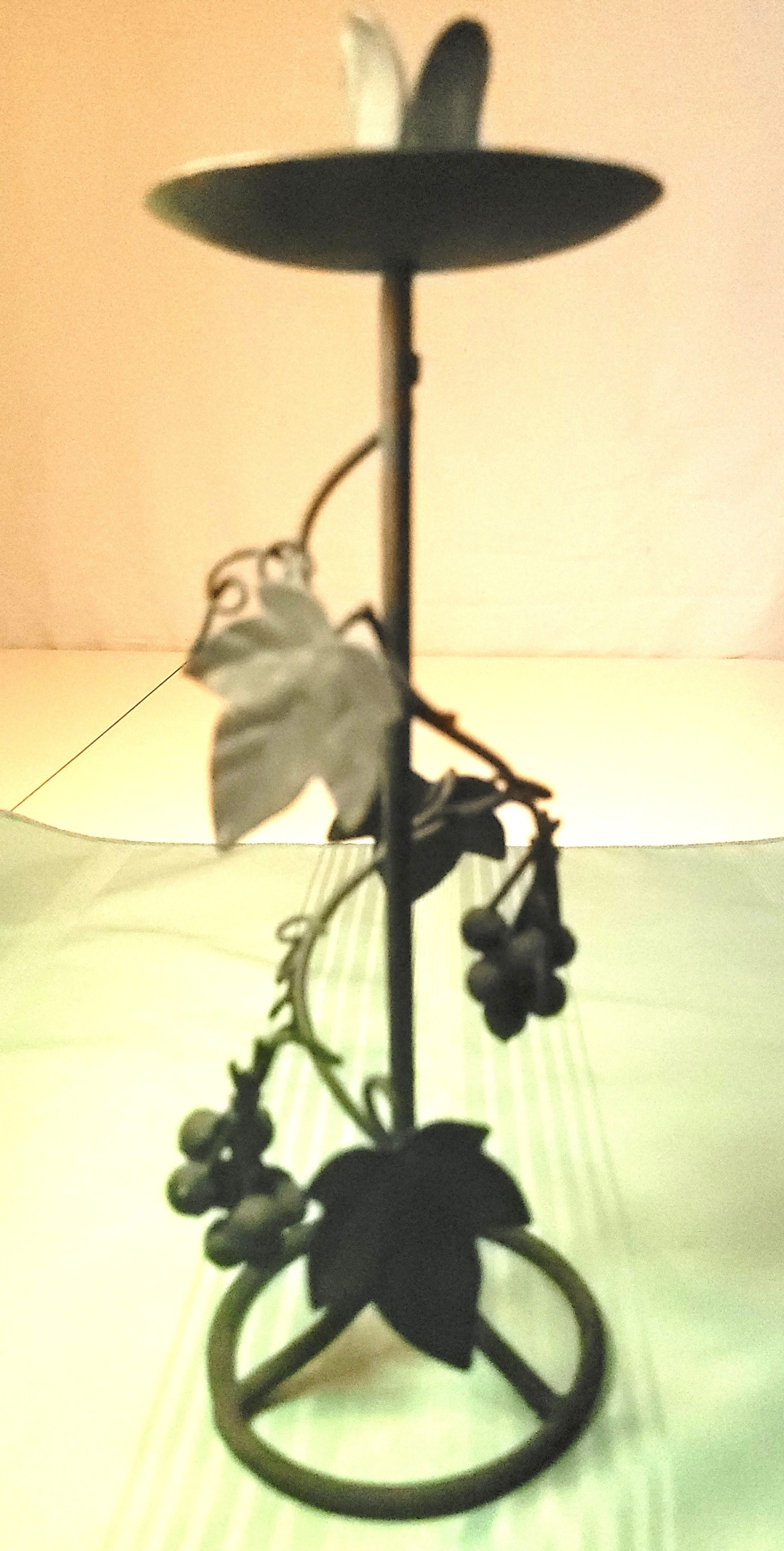 1950s Italian Wrought Iron Grapevine Taper Candlestick Holder - photo 4