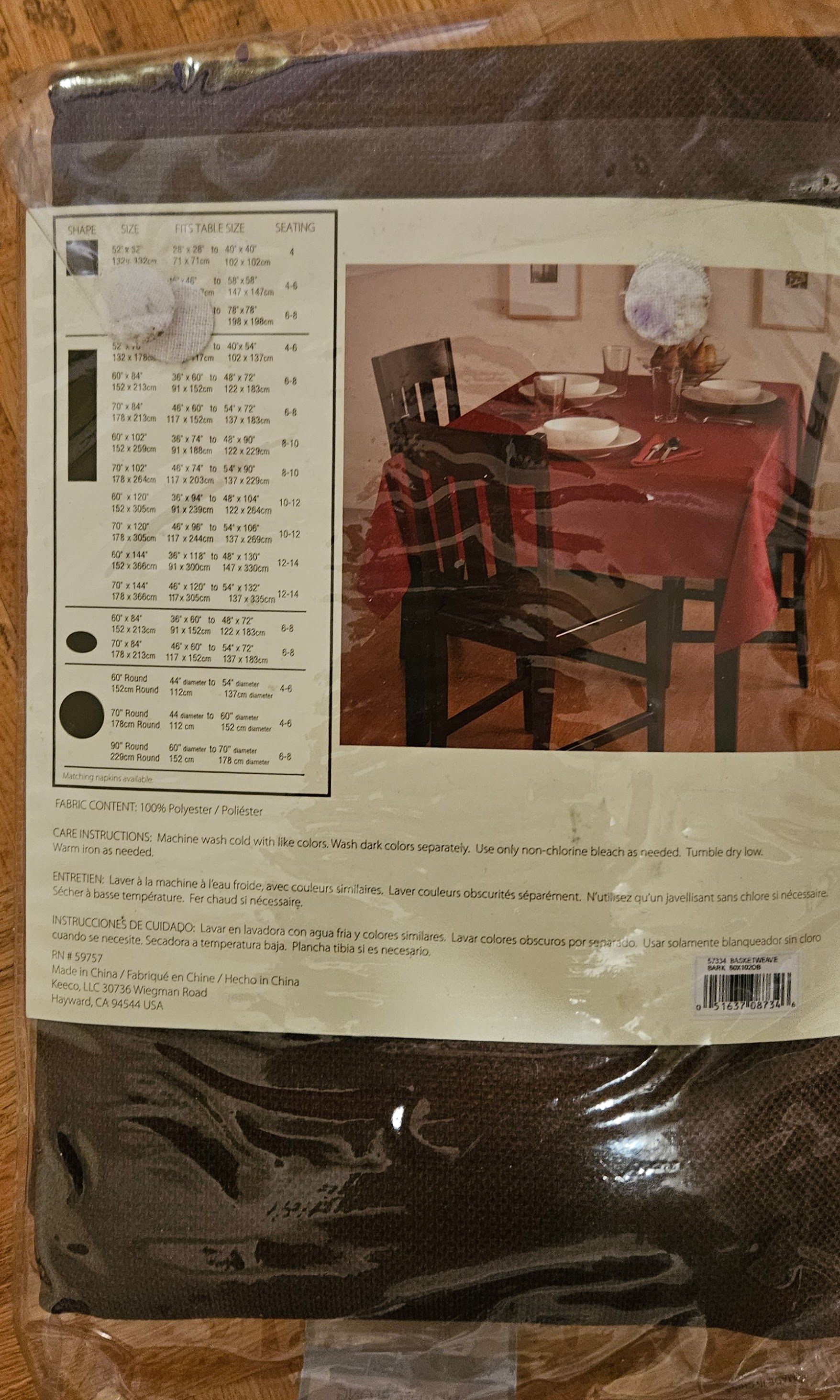 Tablecloth - Basketweave design - Brown/Bark [NEW] - photo 2