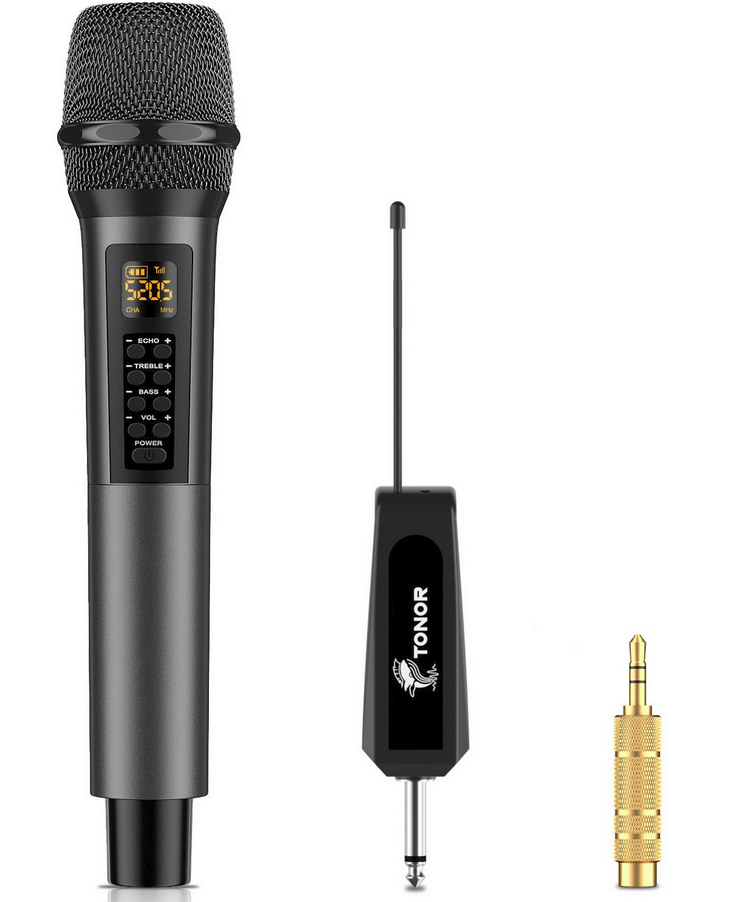 4-Channel Audio Mixer with 2 Cordless Microphones