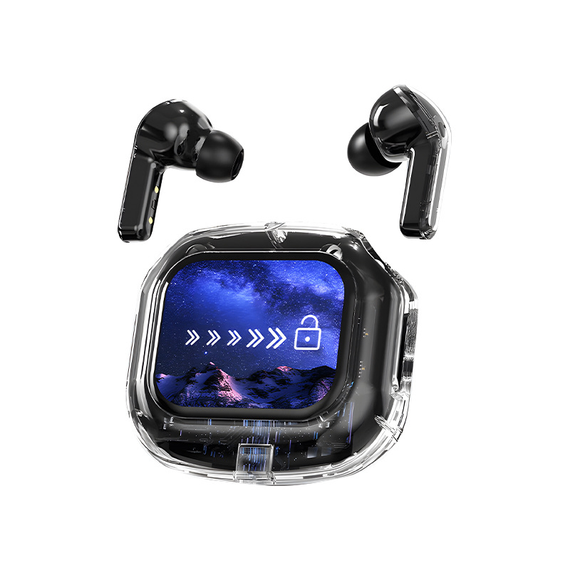 Air MAX Transparent Crystal TWS Earphone with LCD Touch Screen