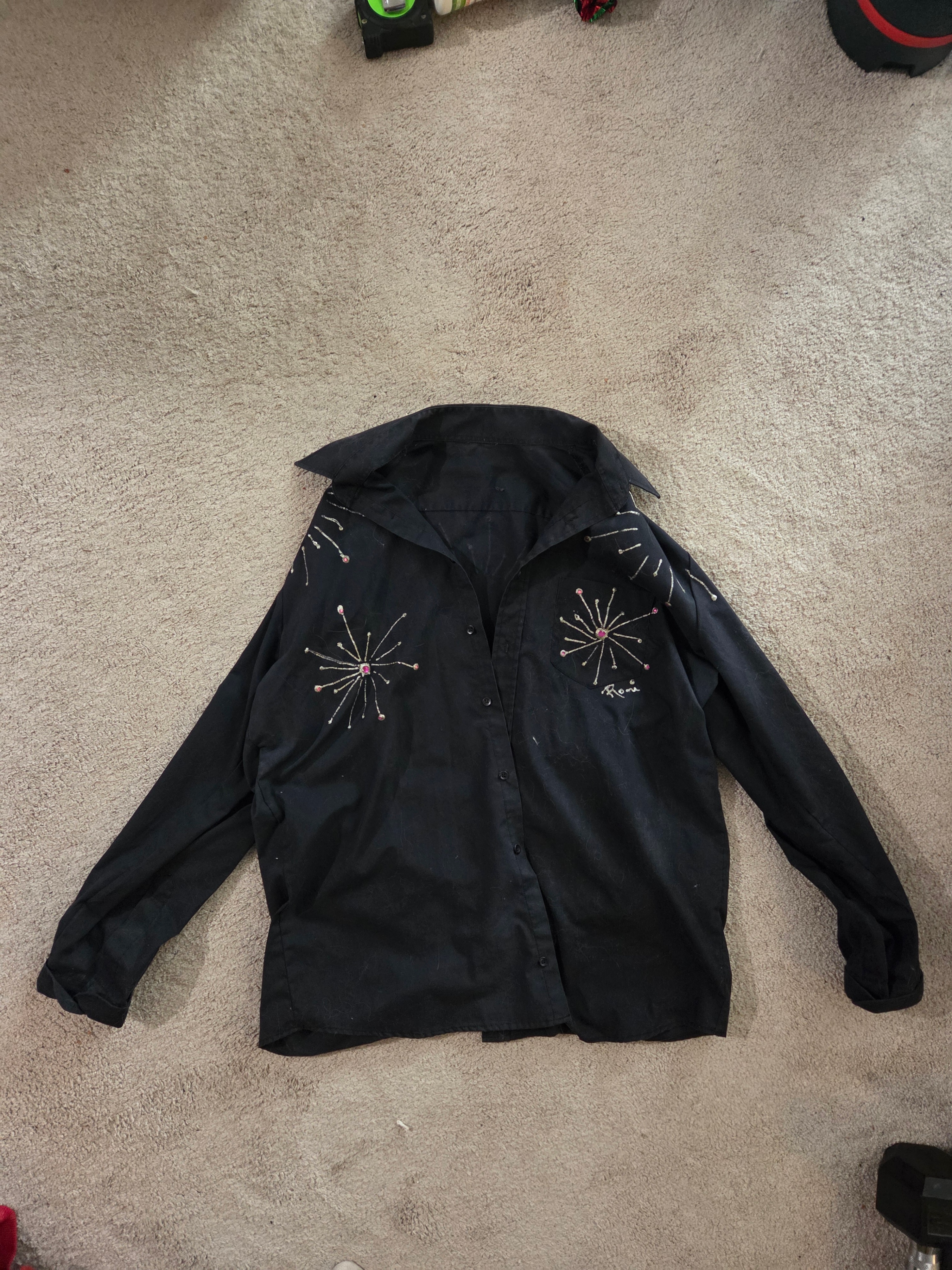 Vintage Western Rodeo "Roni" Women's Shirt, Pink Rhinestones