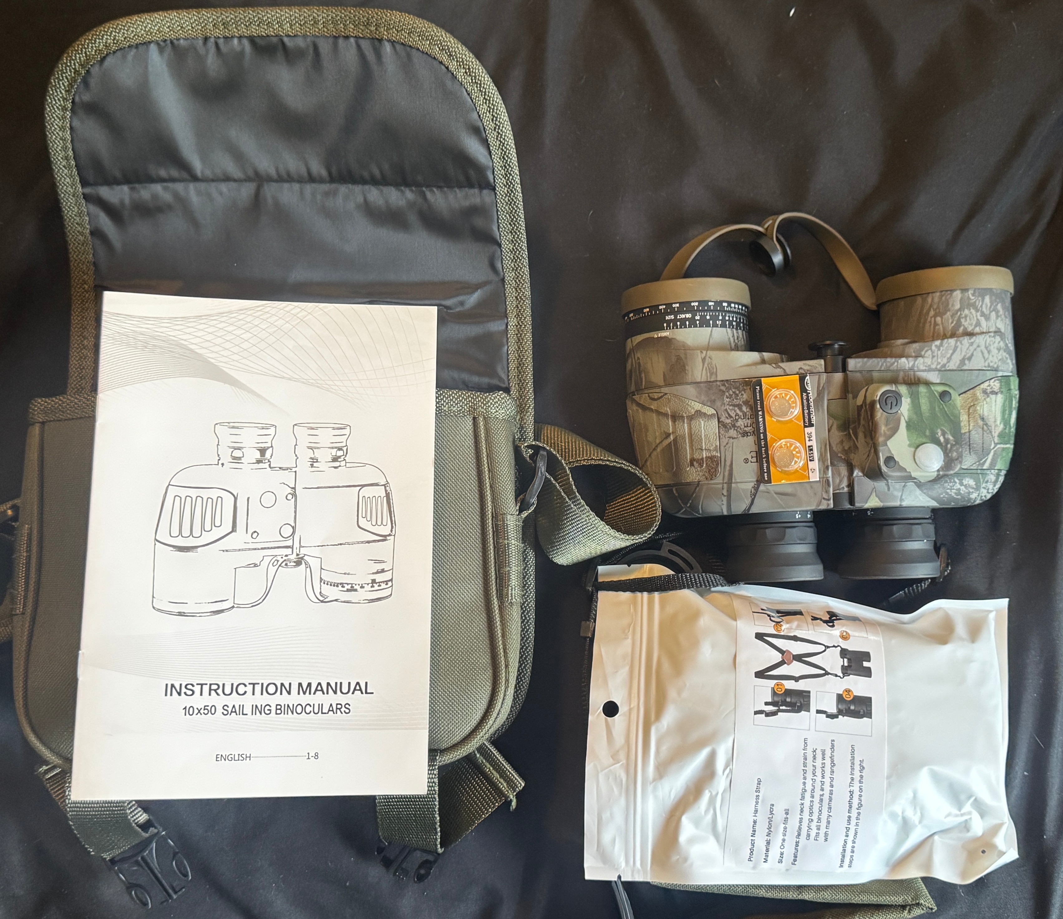 QUNSE 10x50 Sailing Binoculars with Harness Strap