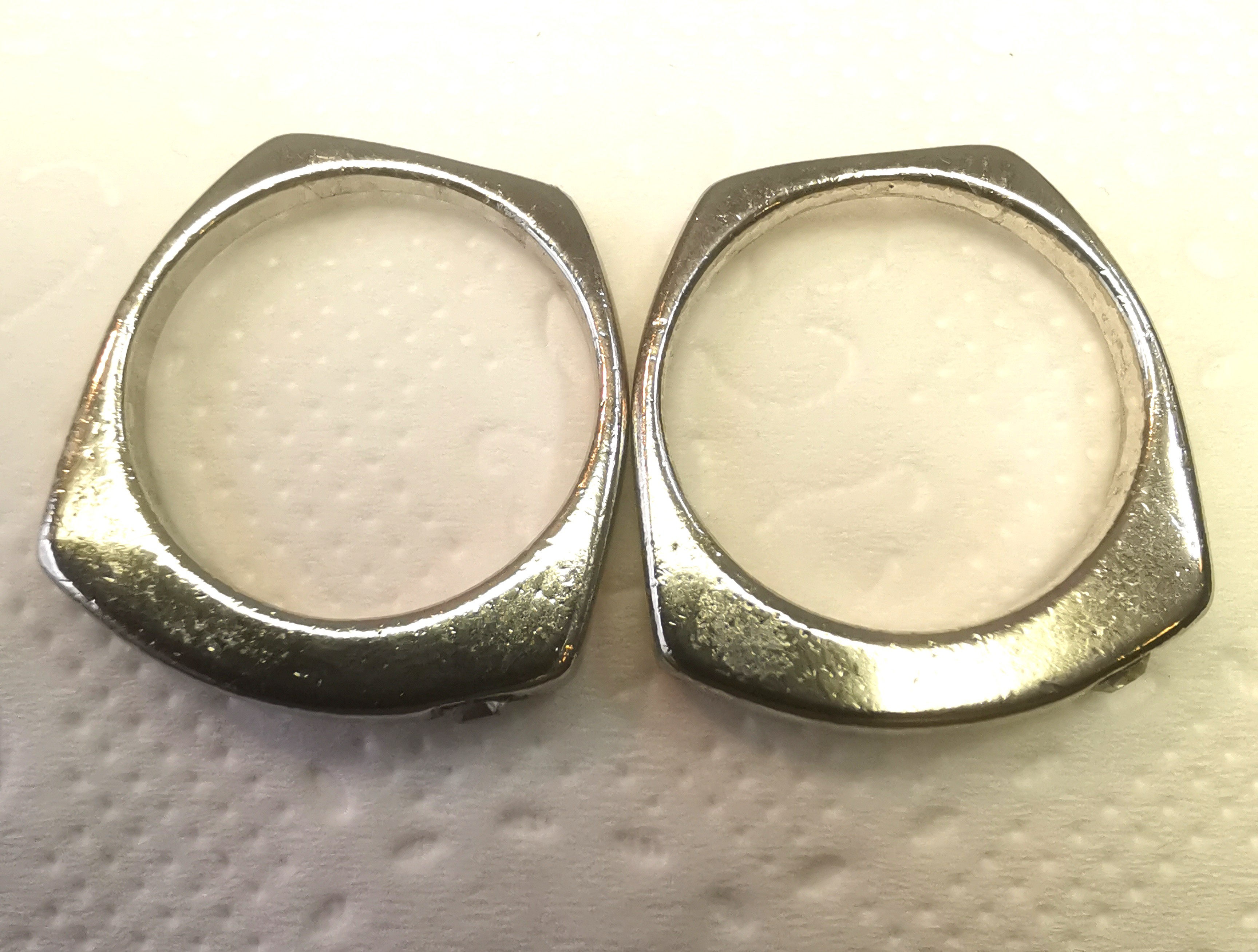 Vintage 80s Modernist Stacking Rings Size 6.5 Silver Tone Euro - photo 4