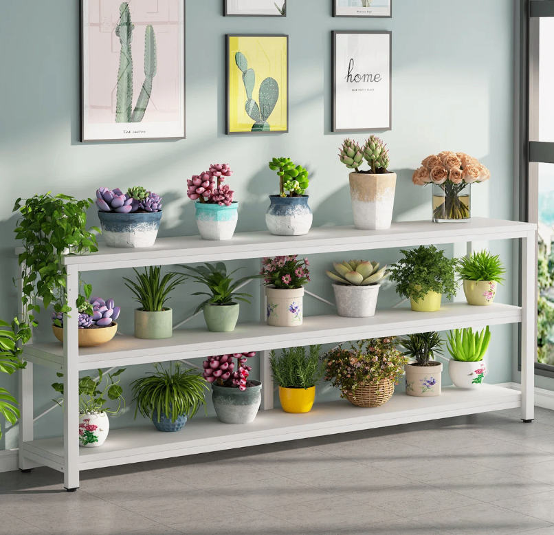 White 70' Console Table with 3-Tier Shelf - New in box - photo 4