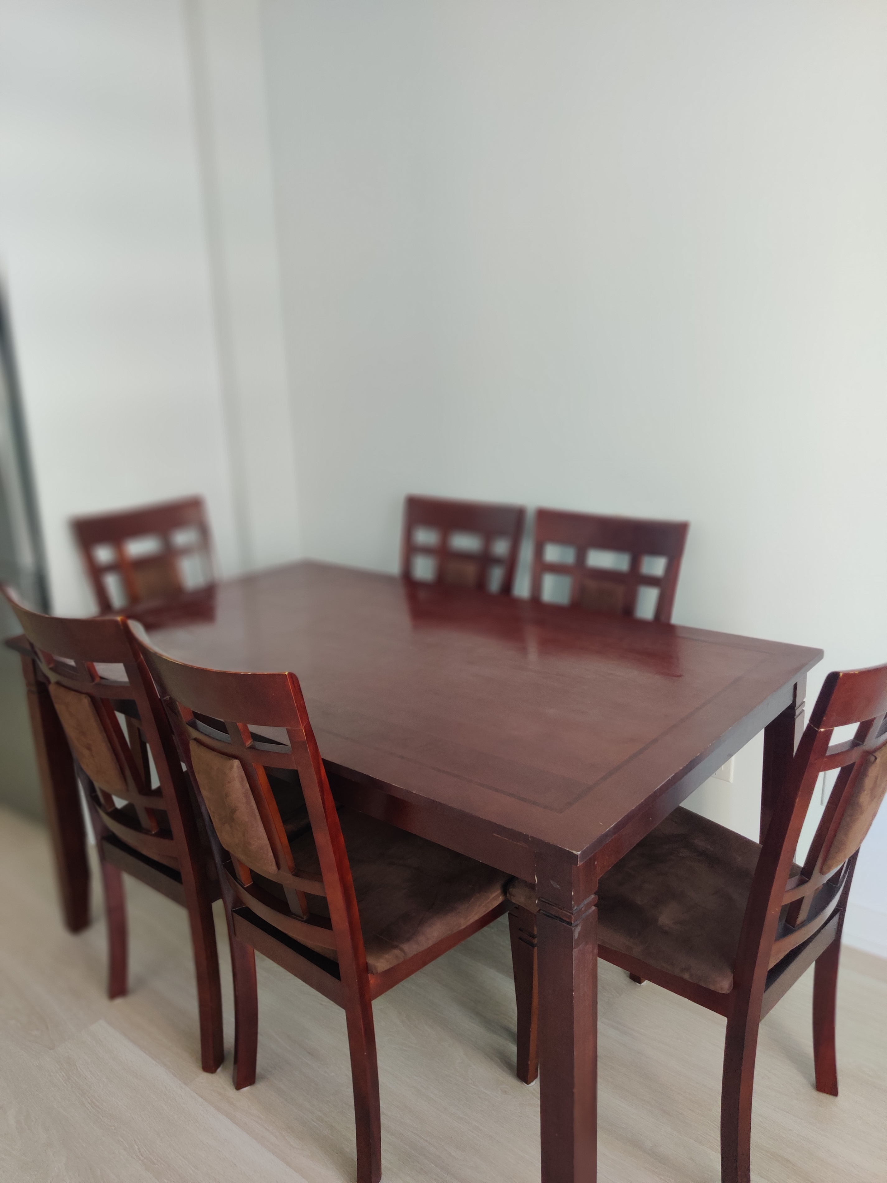 High-End Solid Wood Rectangular Dining Table Set with 6 Chairs - photo 2