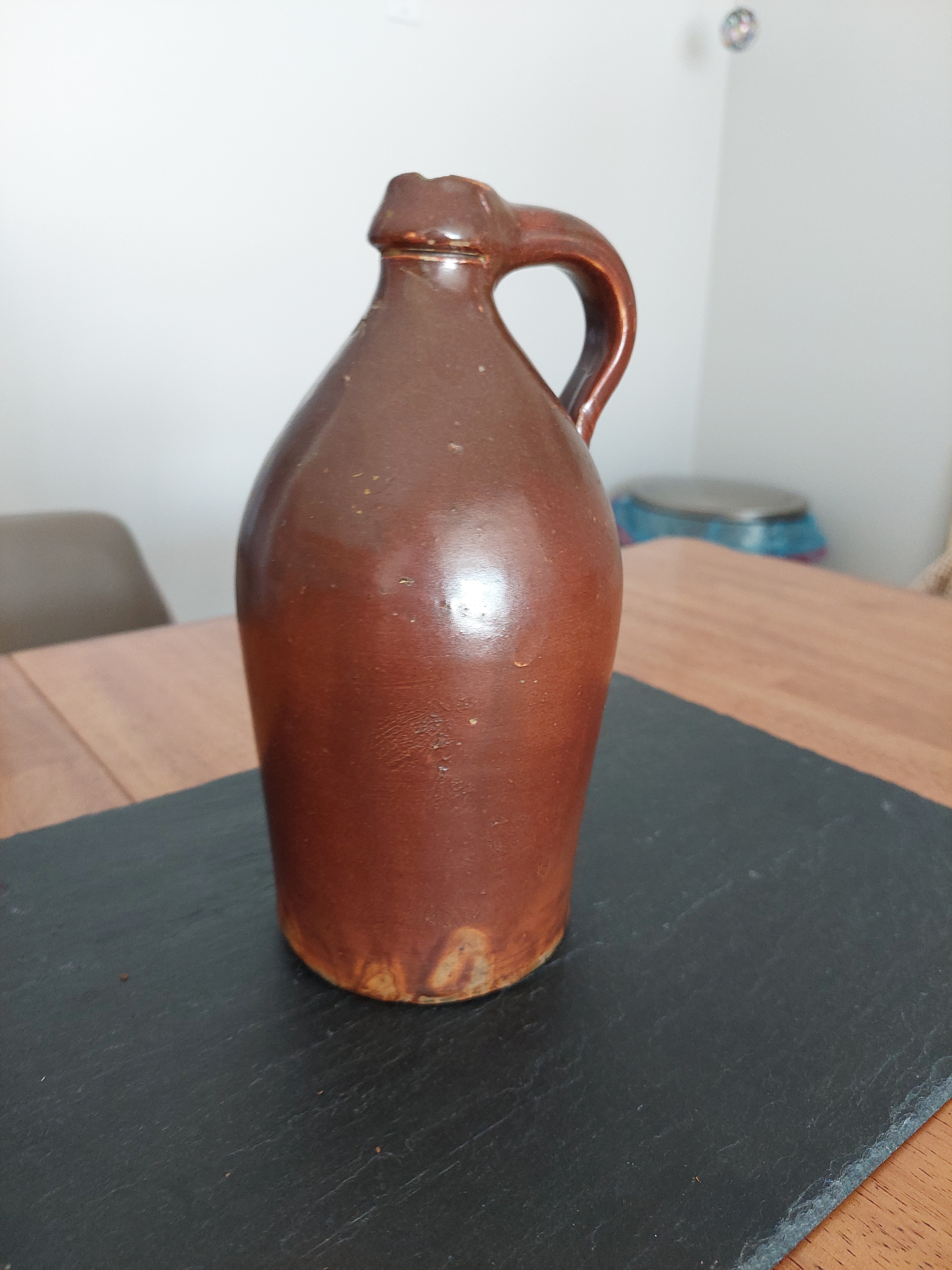 Vintage Brown Stoneware Jug - photo 4
