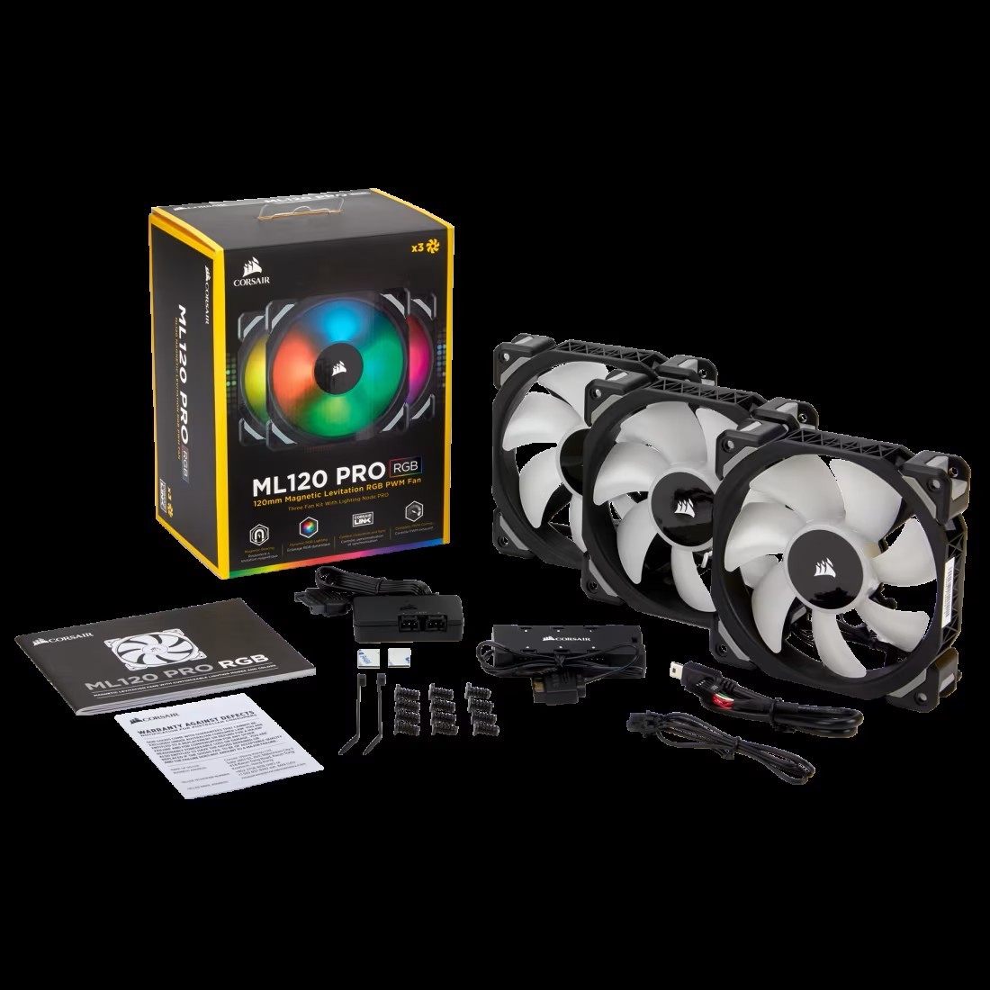 Corsair ML120 PRO RGB 120mm 3 Fans Kit - with Lighting Node PRO - photo 2