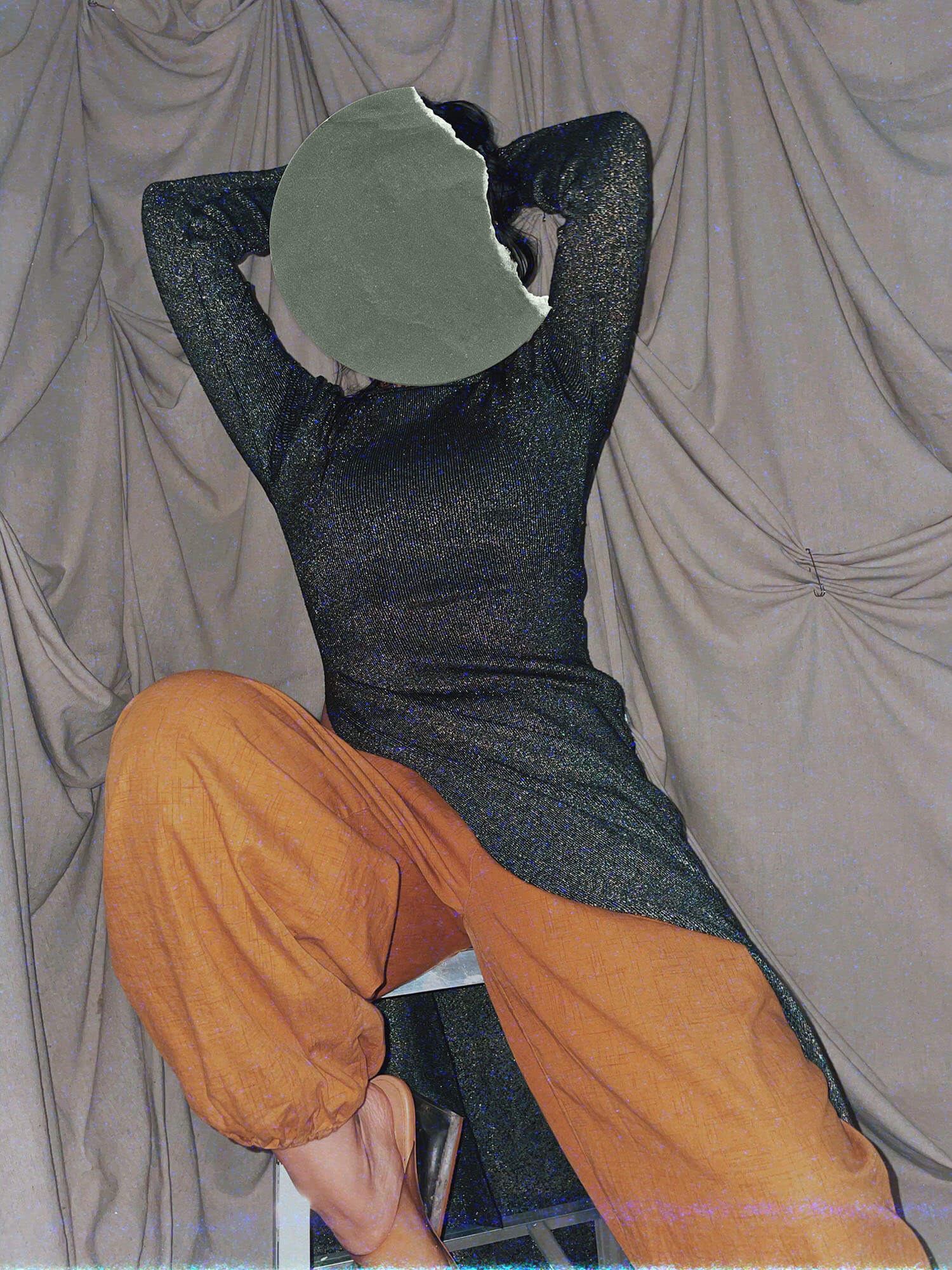 green black sparkle long asymmetrical sweater longs sleeve shirt - photo 4