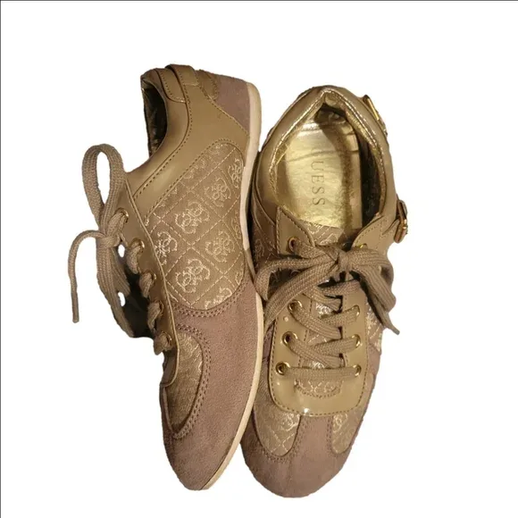 Guess Beige & Gold Sneakers - photo 3
