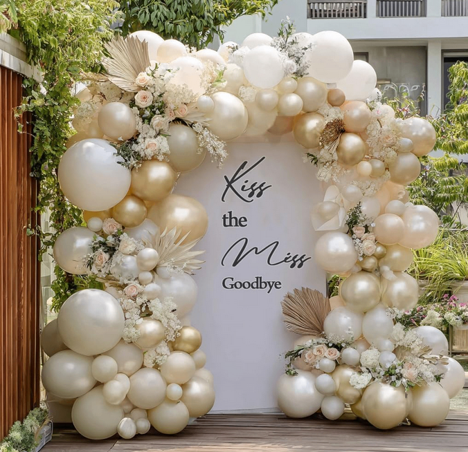 White and Gold Balloon Arch Kit - photo 3