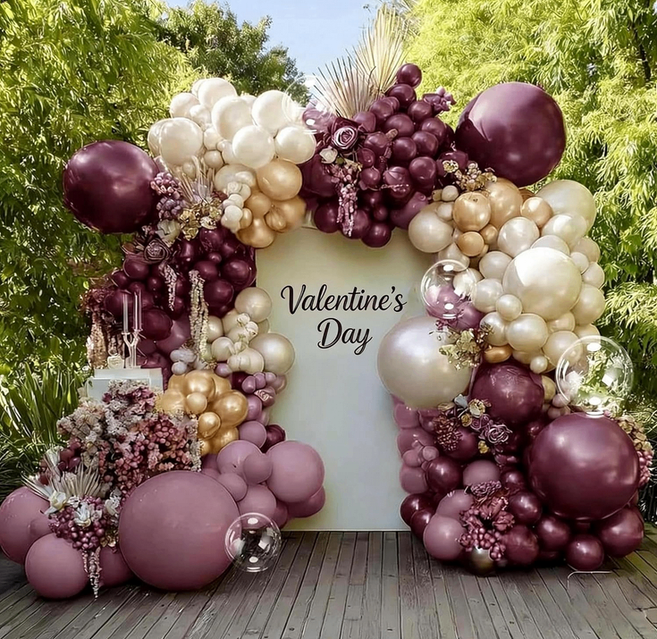 Dusty Purple Gold Balloon Arch Kit (Double Stuffed)
