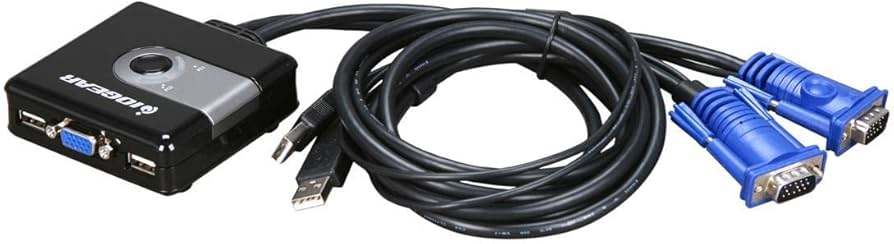IOGEAR 2-Port Compact USB VGA KVM with Built-in Cables - photo 2