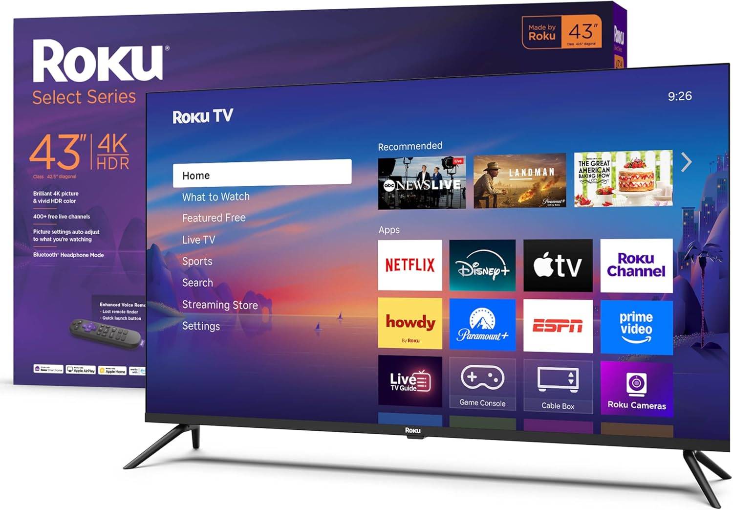 Roku Select Series 43-inch 4K UHD HDR LED Roku Smart TV