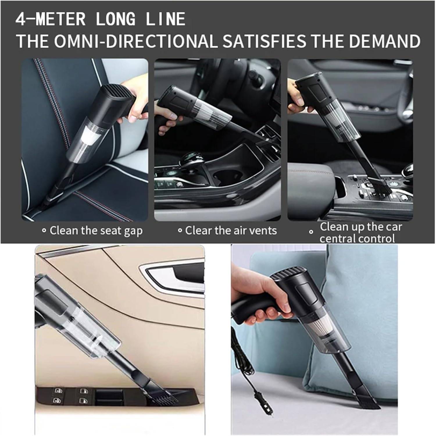 A2 Car Mounted Strong Suction Vacuum Cleaner for Small Cars, 12V - photo 4