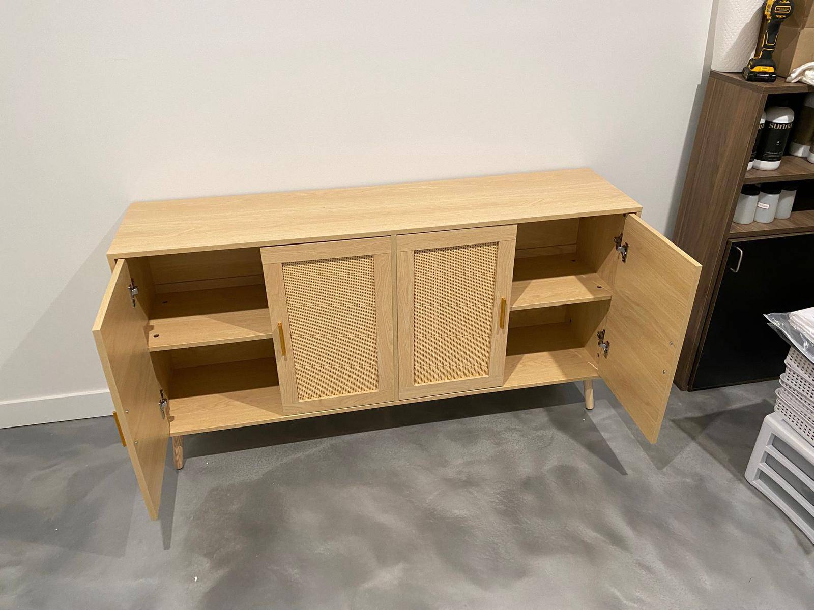 Brand New Rattan Oak Cabinet Still In Box - photo 4